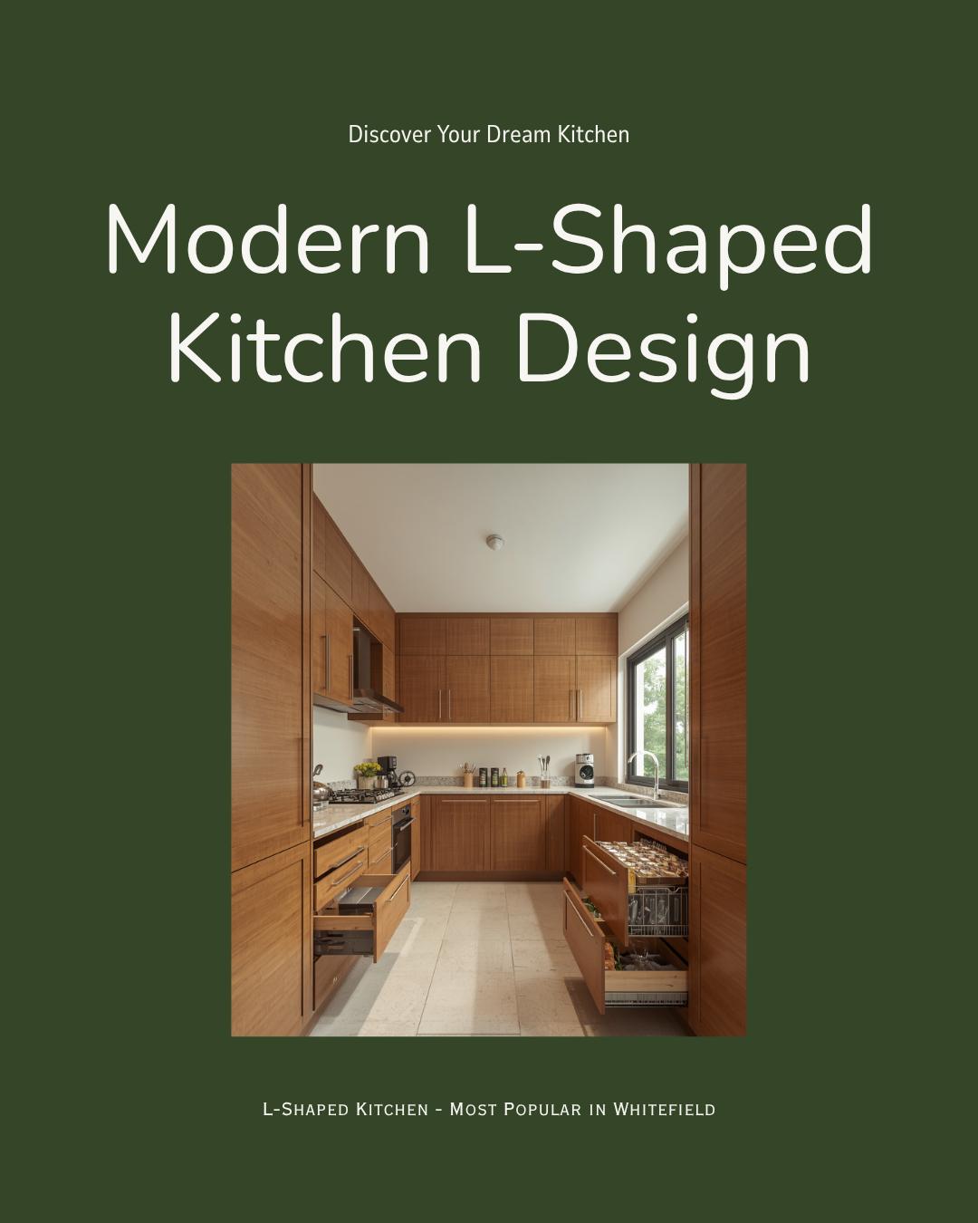 L-shaped modular kitchen design Whitefield Bangalore apartment
