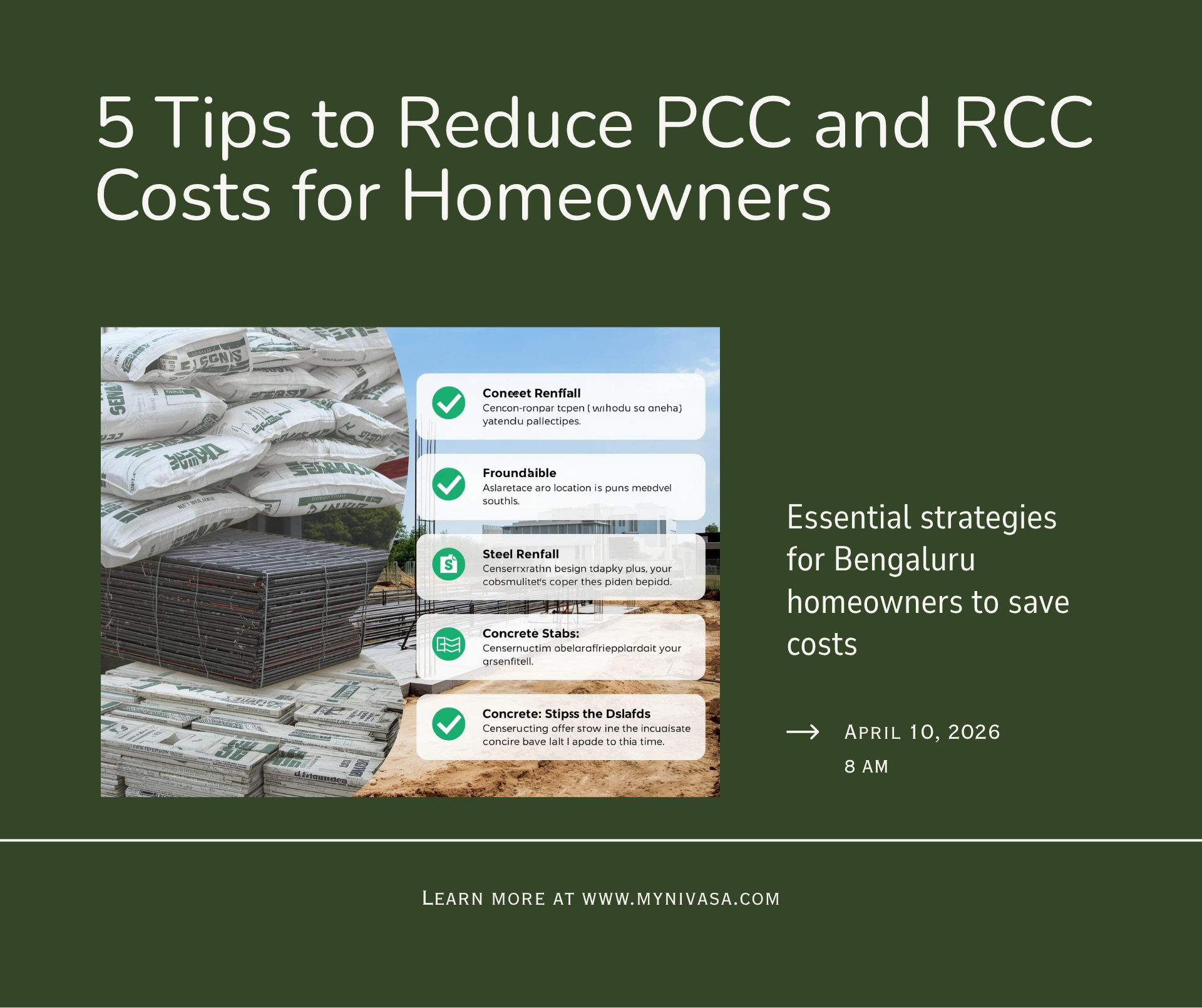 5 Tips to Reduce PCC RCC Costs Bengaluru 2026 by myNivasa