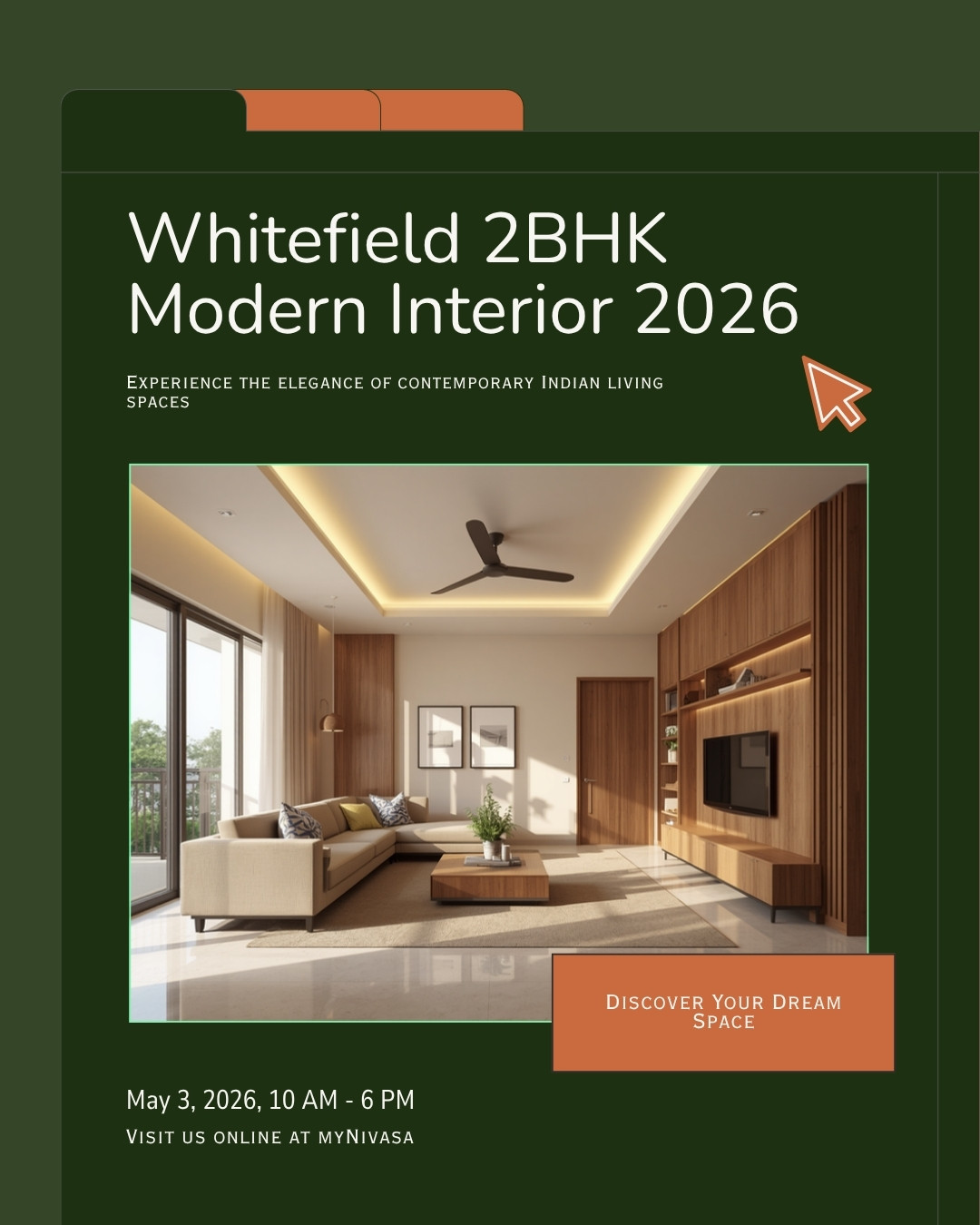Whitefield 2BHK modern interior design room visualization by myNivasa