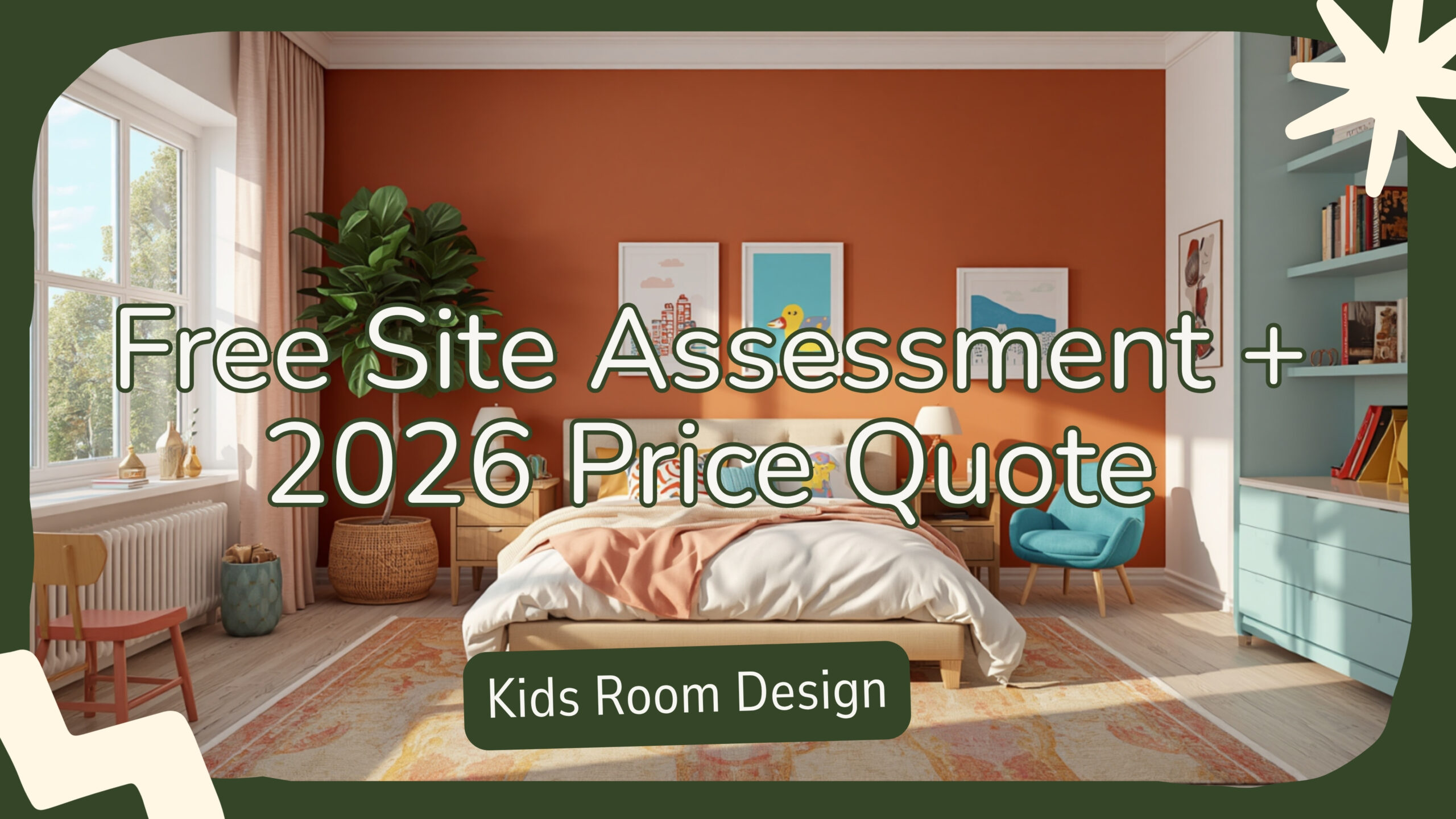 Free site assessment and 2026 price quote call to action for kids room design in HSR Layout Bengaluru with 8 years experience and 200 plus delivered projects badge by myNivasa