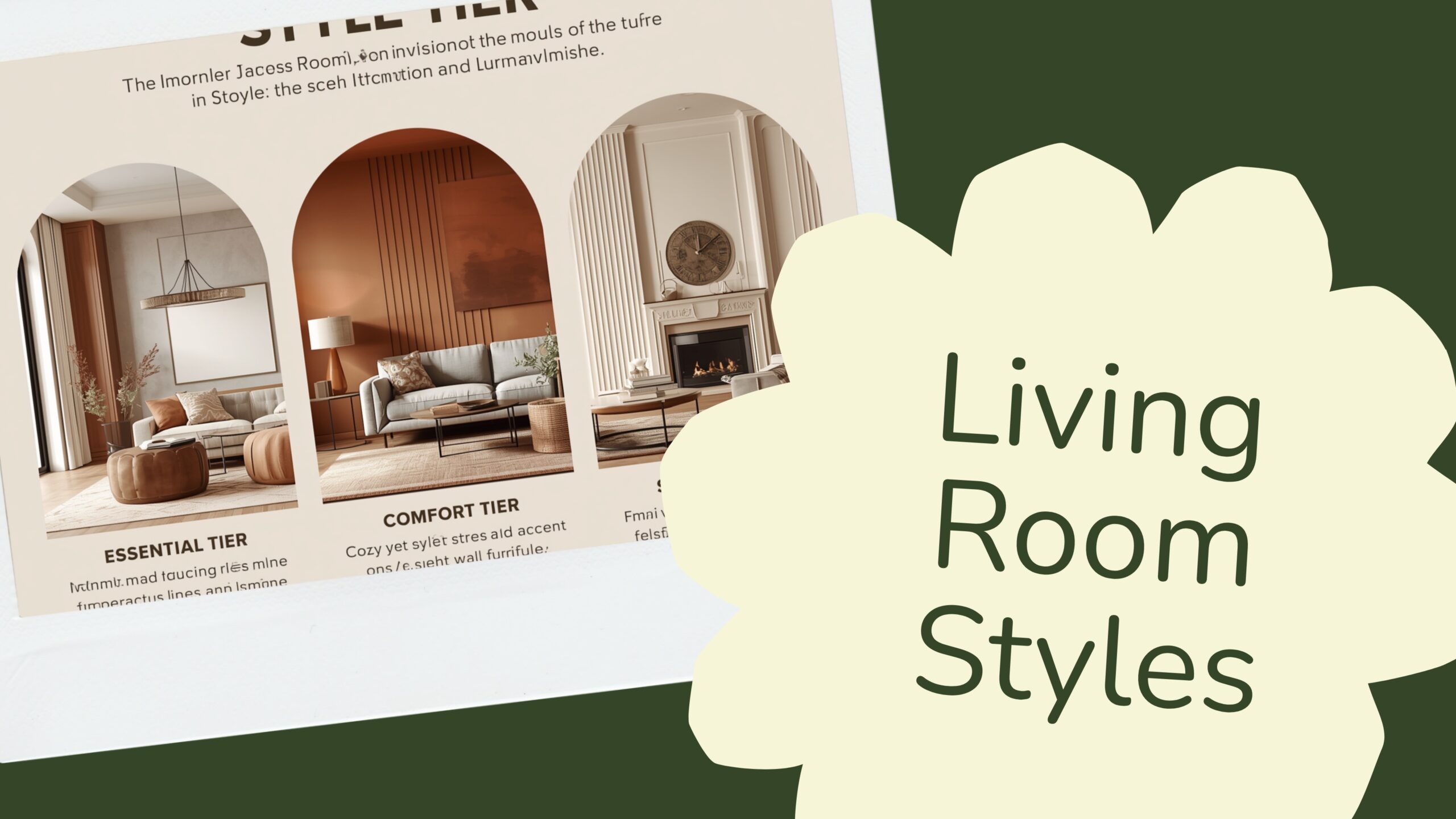 Three living room style tiers comparison for Whitefield apartments 2026 - Essential Rs 1.60 to 2.80 lakh, Comfort Rs 2.80 to 4.50 lakh, Signature Rs 4.50 to 7.50 lakh budget bands with material grade and lighting layers
