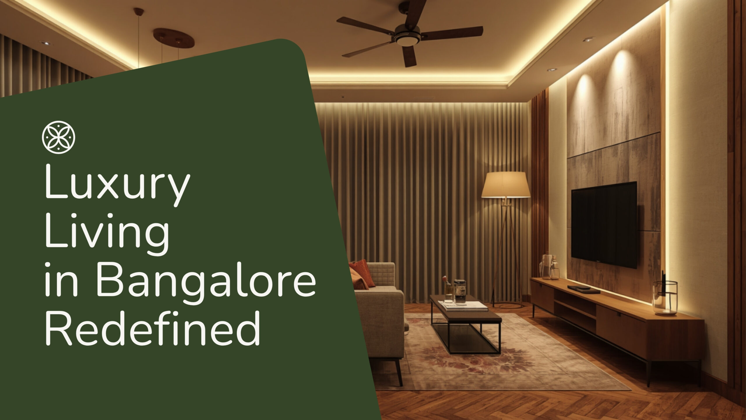 Signature tier 2BHK renovation cost in Bangalore 2026, premium living and dining with designer lighting, by myNivasa