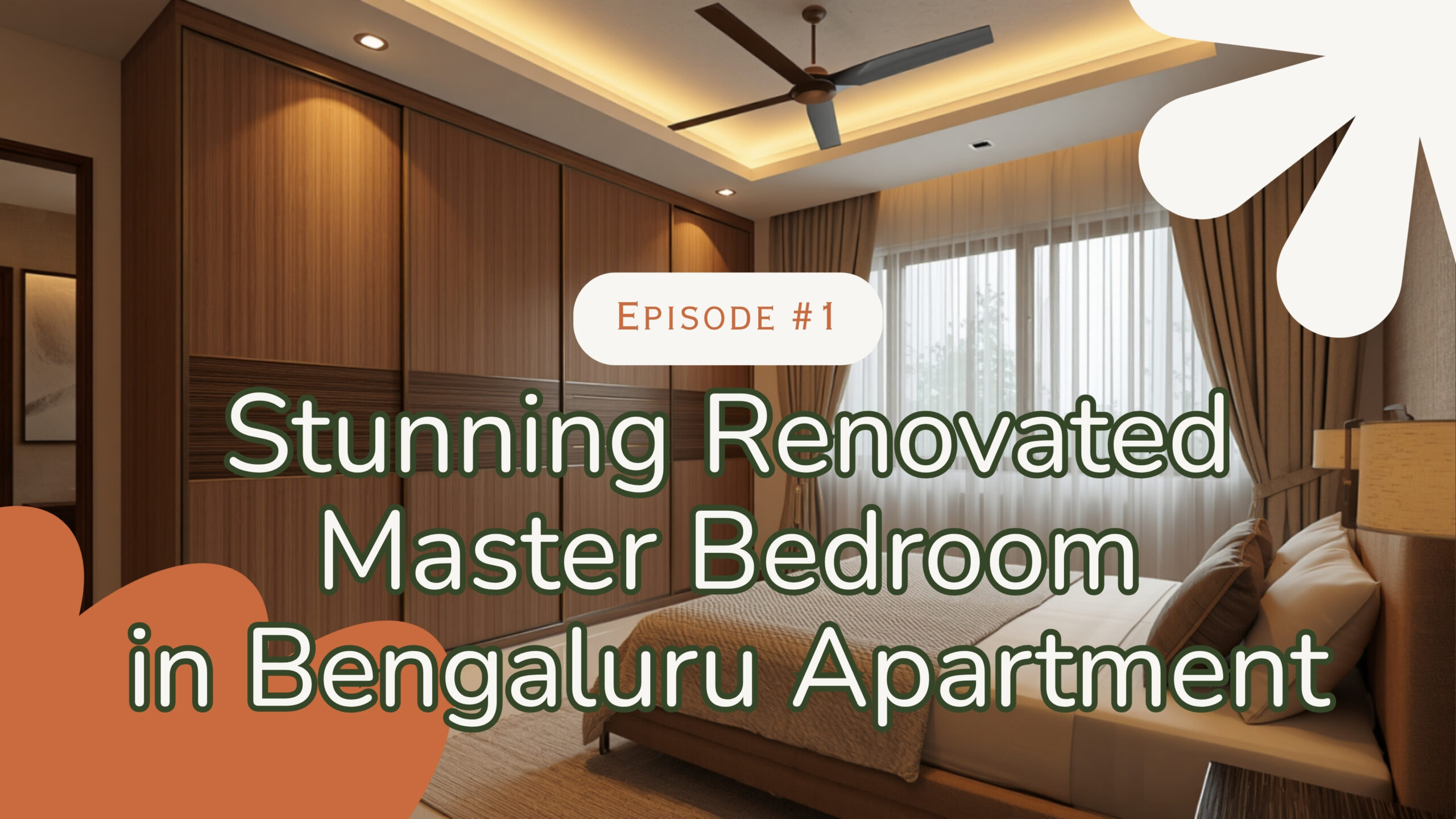 3 BHK renovation cost in Indiranagar 2026 master bedroom with full wall wardrobe and warm lighting by myNivasa