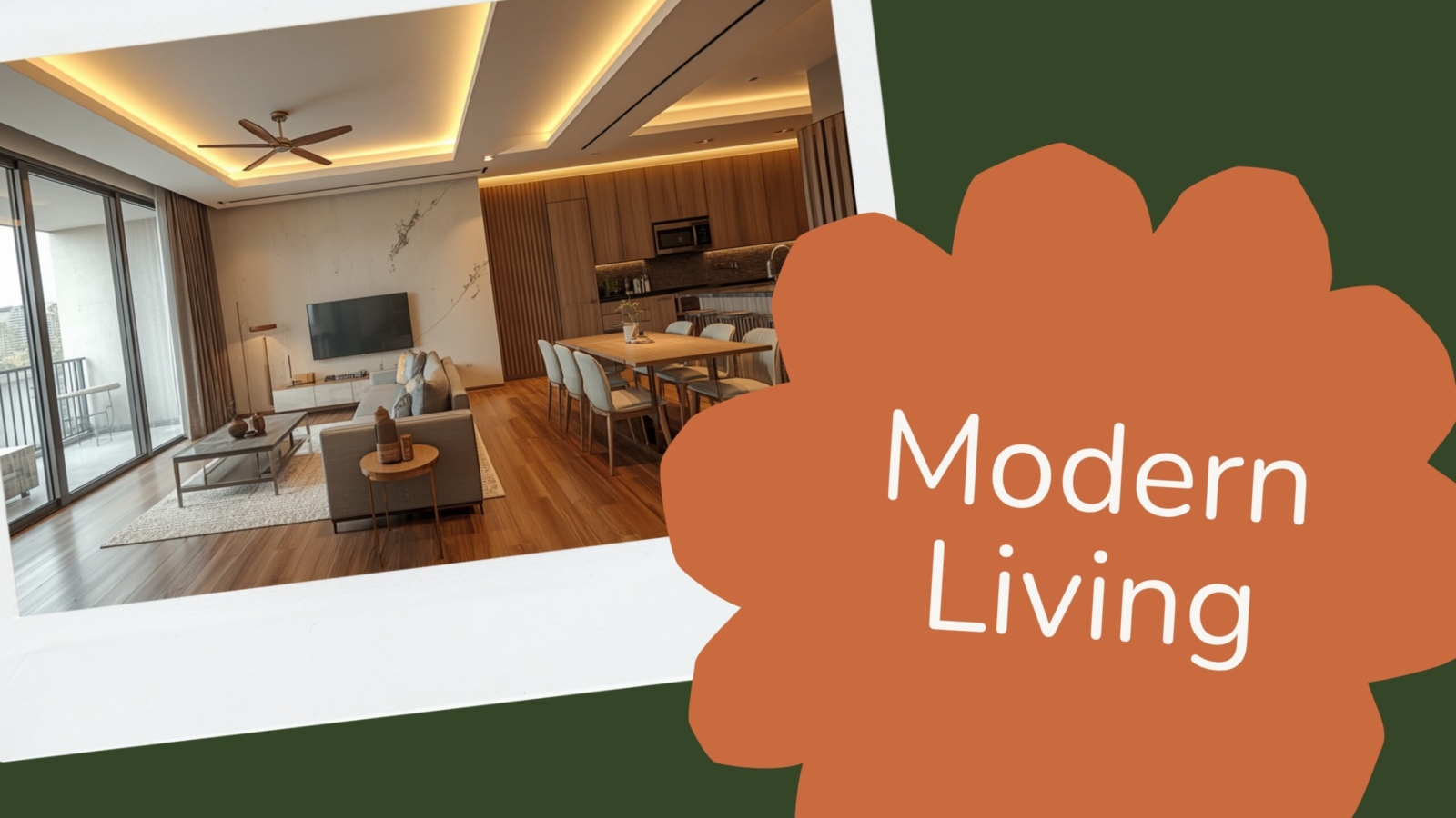 3 BHK renovation cost in Indiranagar 2026 modern living and dining interior with false ceiling and layered lighting by myNivasa