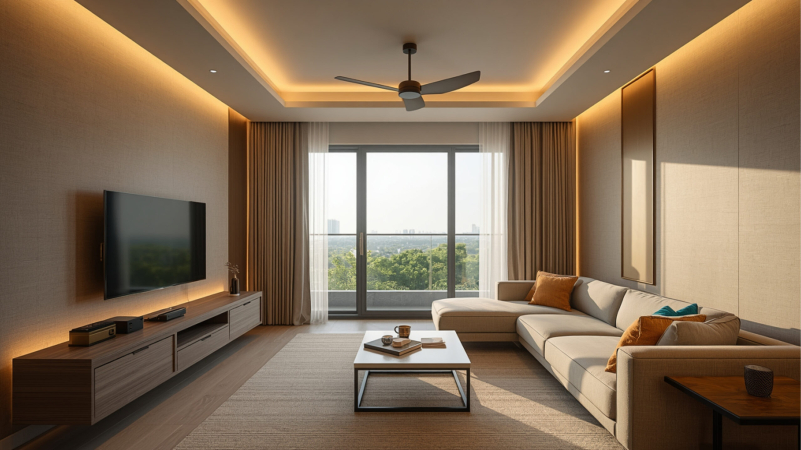 interior design Whitefield 2026 modern living room realistic interior by myNivasa