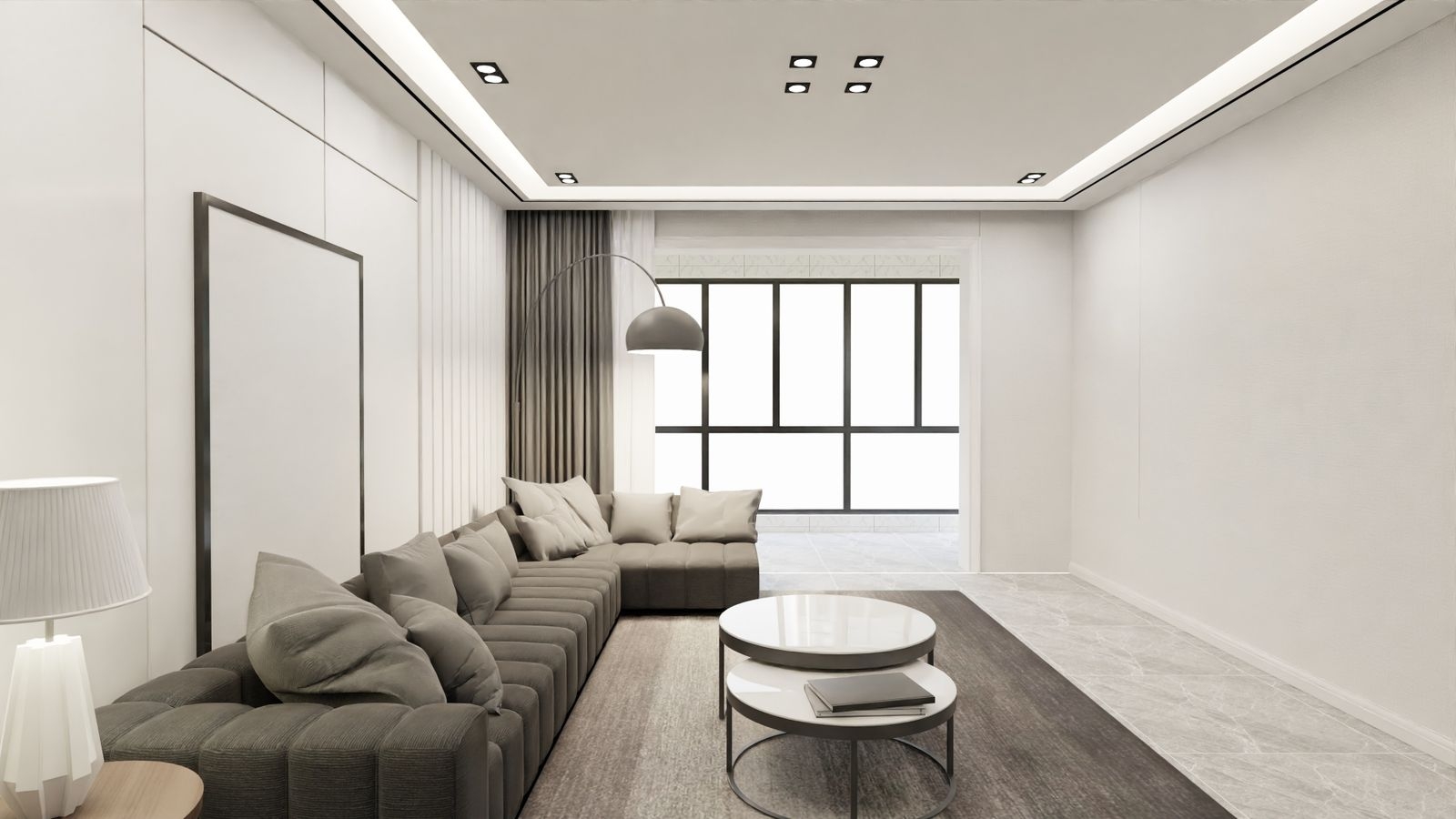 Modern gypsum false ceiling with cove lighting in a Bangalore living room 2026 by myNivasa