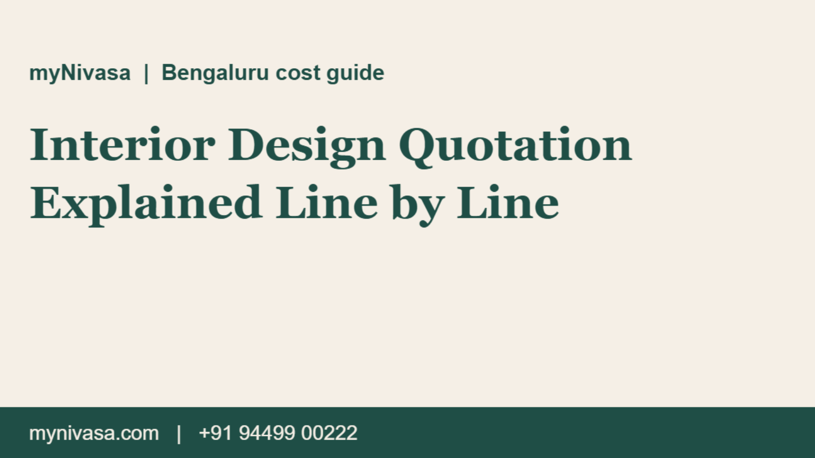 myNivasa graphic with the title: Interior Design Quotation Explained Line by Line