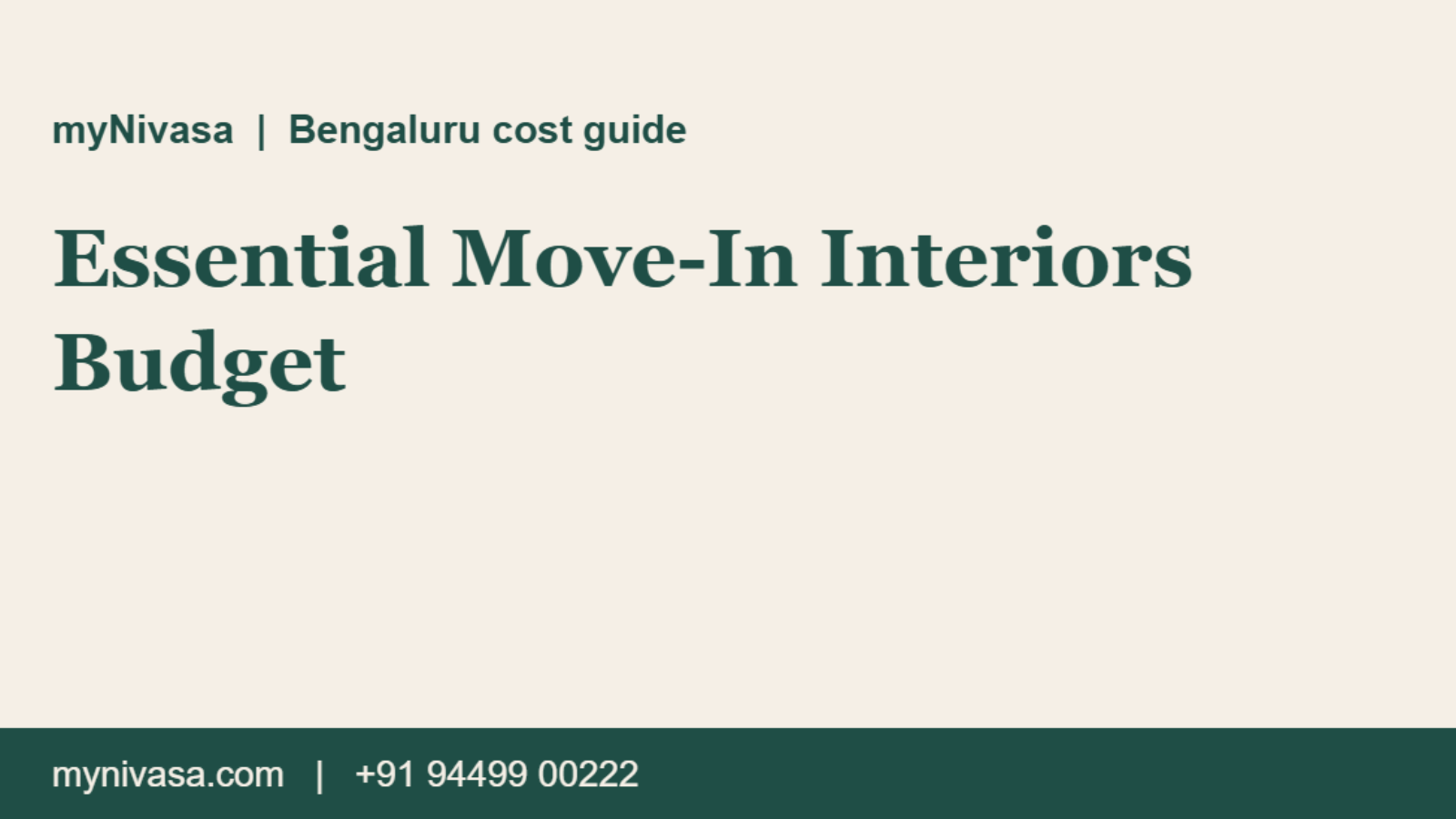 myNivasa graphic with the title: Essential Move-In Interiors Budget